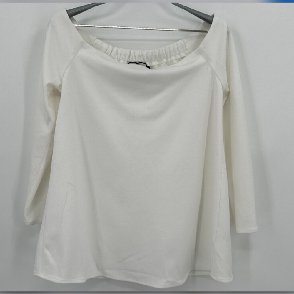 Tuckernuck off the shoulder, 3/4 sleeve Cream Women's Blouse